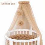 Ingvart Κουνουπιέρα Τούλι Με Pom Pom – Caramel