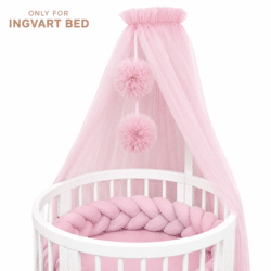 Ingvart Κουνουπιέρα Τούλι Με Pom Pom – Ροζ