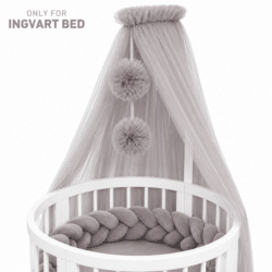 Ingvart Κουνουπιέρα Τούλι Με Pom Pom – Γκρί