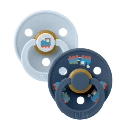 Bibs Πιπίλες Holiday Train 2Pack - Baby Blue & Steel Blue No2