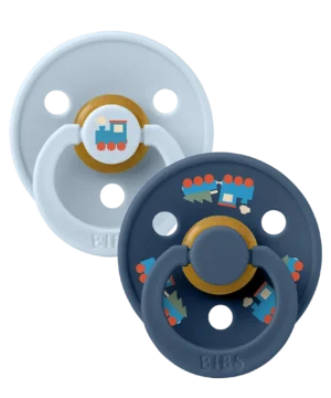 Bibs Πιπίλες Holiday Train 2Pack - Baby Blue & Steel Blue No2