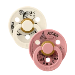 Bibs Πιπίλες Moomin 2Pack - Little My - Ivory & Dusty Pink No2