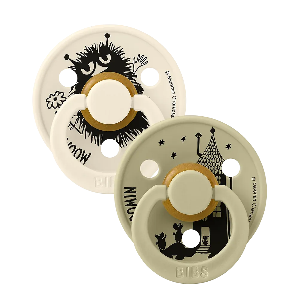 moomin-stinky-ivory-khaki Bibs Πιπίλες Moomin 2Pack -Stinky Ivory & Khaki No2 - Image 1