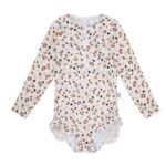 Swim Essentials Ολόσωμο μαγιό με μακριά μανίκια "Offwhite Kahki Leopard" 6-12 Μηνών