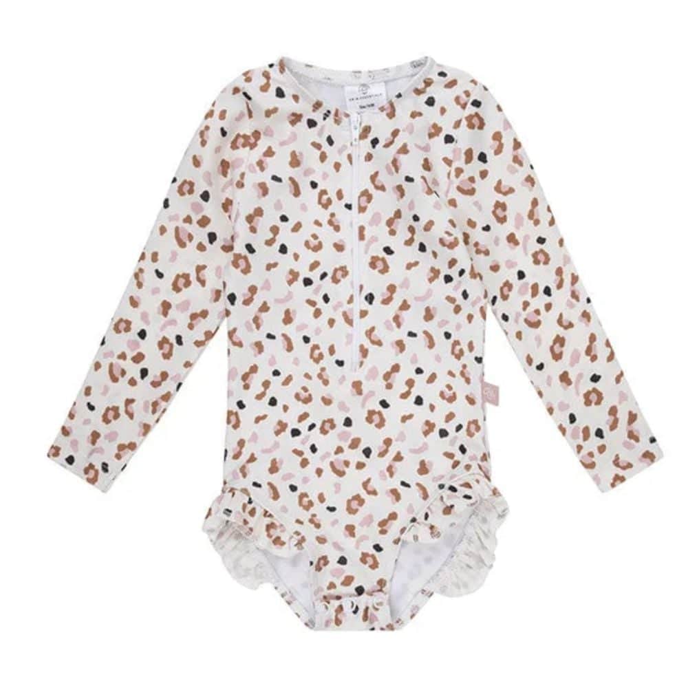 swim_essentials_images__37__1slk-lv Swim Essentials Ολόσωμο μαγιό με μακριά μανίκια "Offwhite Kahki Leopard" 6-12 Μηνών - Image 1