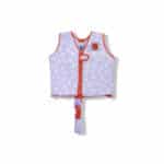 Swim Essential Σωσίβιο γιλέκο κολύμβησης με ιμάντα ασφαλείας για παιδιά 4-6 ετών "Lila Leopard"
