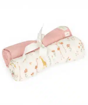 Little Dutch Σετ 2 πανάκια αγκαλιάς από μουσελίνα Blooming Safari 70x70