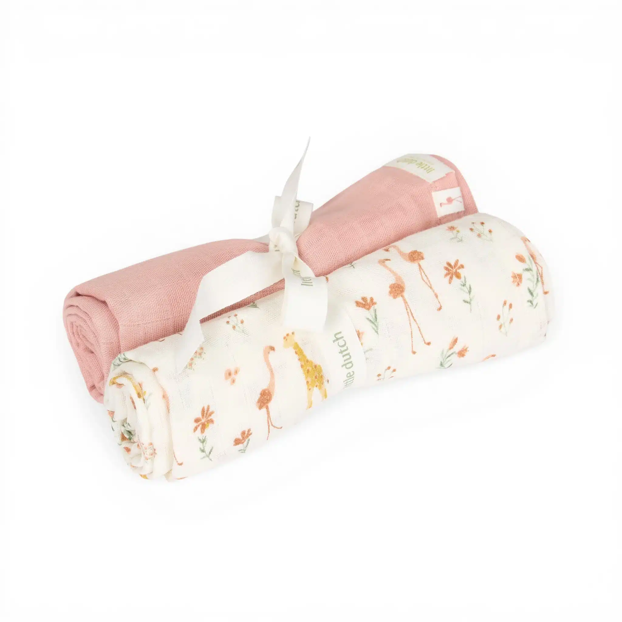 LD-TE51856047_01 Little Dutch Σετ 2 πανάκια αγκαλιάς από μουσελίνα Blooming Safari 70x70 - Image 1