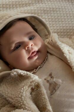 Little Dutch Ζακέτα Teddy Sand Flowers Sand 6-9 Μηνών - Image 2