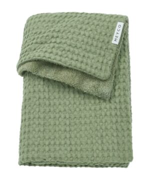 Meyco Κουβέρτα Waffle Teddy Olive Green 100x150cm