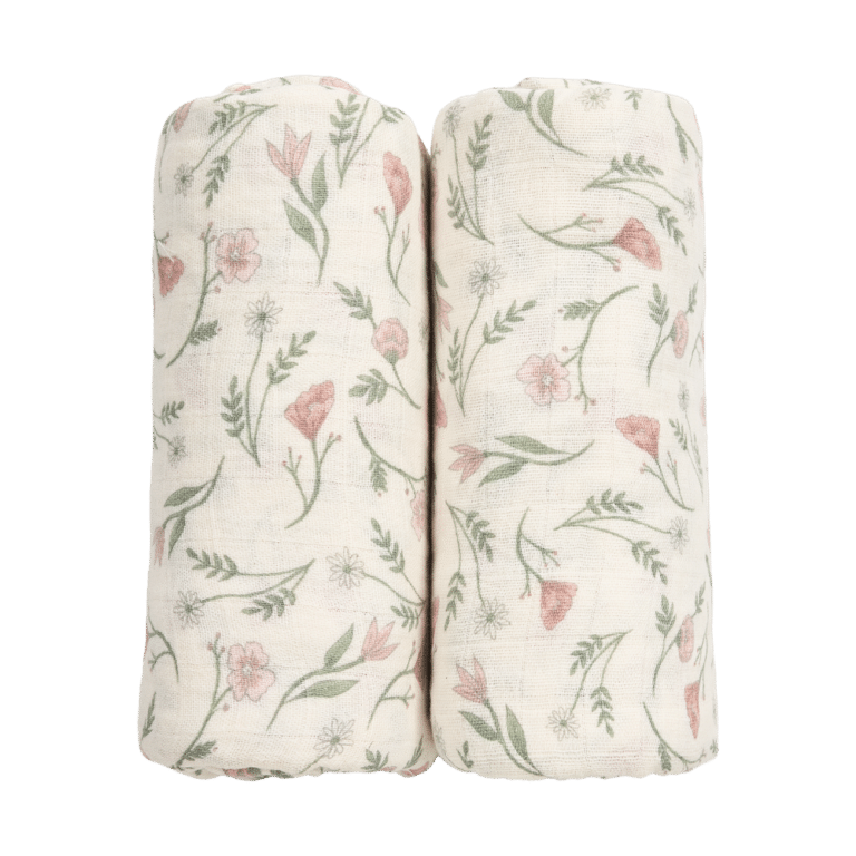 INGLESINA1 (4) Meyco Σετ 100% Βαμβακερές Μουσελίνες 120x120cm 2 τμχ. Flower Multicolour - Image 1
