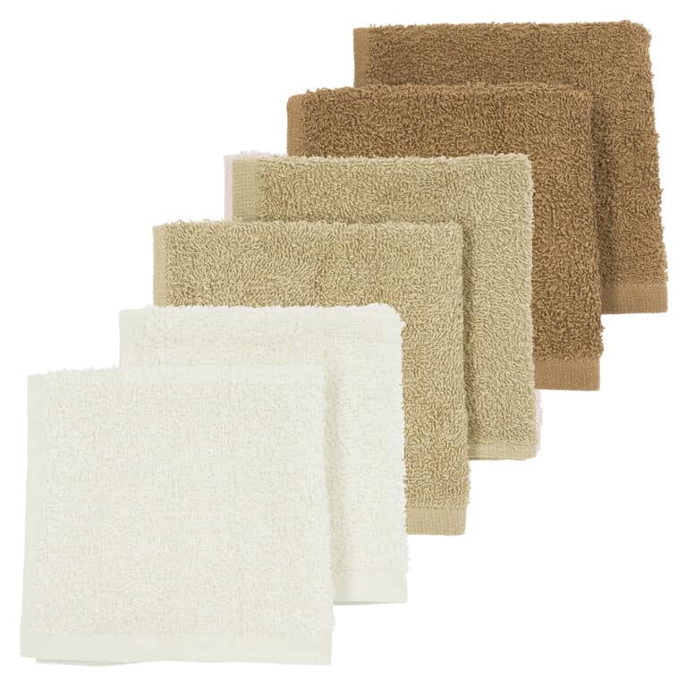 INGLESINA1 (6) Meyco Πετσετάκια Λαβέτες Πακέτο των 6 Offwhite/Sand/Toffee - Image 1