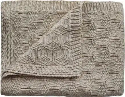 mushie-honeycomb-koyberta-agkalias-plekth-80x100-bez Mushie Κουβέρτα Πλεκτή Μωρό Blanket Honeycomb Beige - Image 1