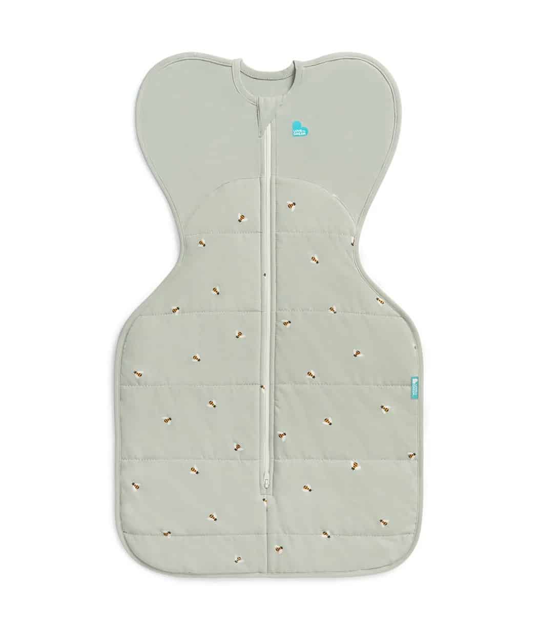 wyruvhcpy8eondzgxrpg LoveToDream Υπνόσακος Swaddle up Stretch Cotton 2.5tog Olive Bees 6-8.5kg Medium - Image 1