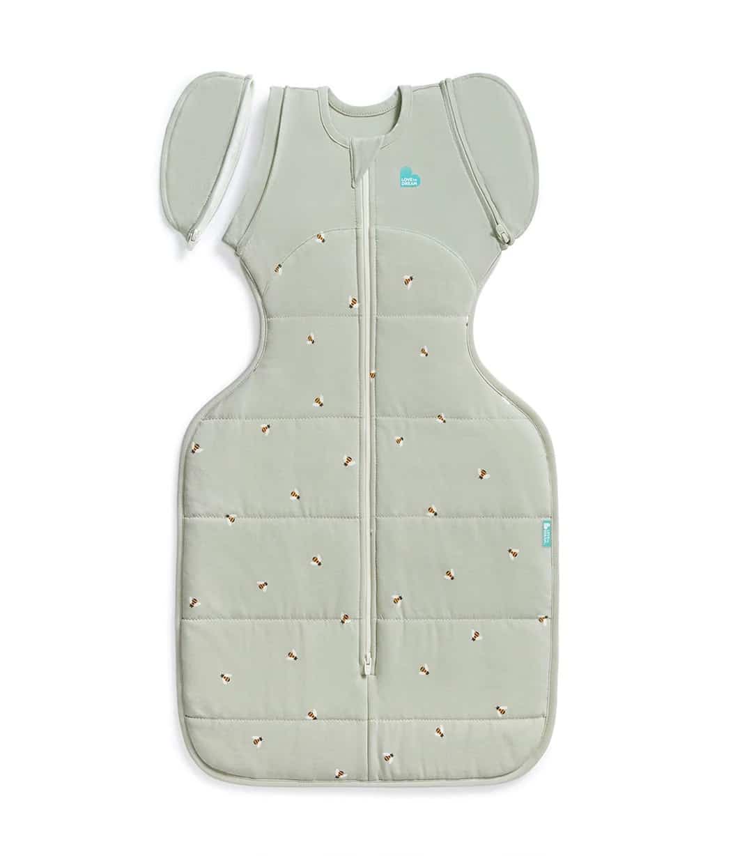 zwevc7i5glgprcvdkxtm LoveToDream Υπνόσακος Swaddle up Transition bag Organic Cotton 2.5tog Olive Bees Large - Image 1